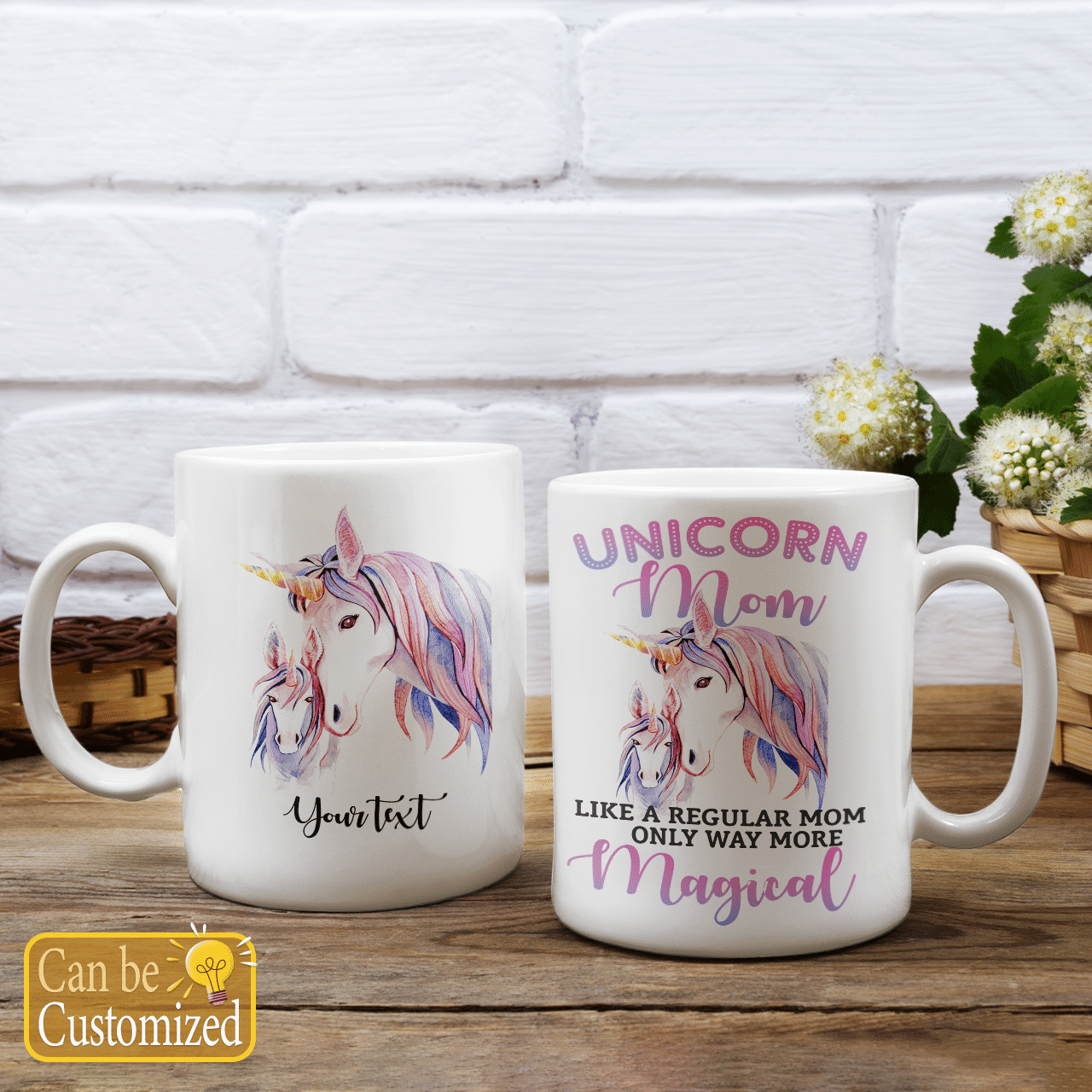 Unicorn Mom Custom Name Mug
