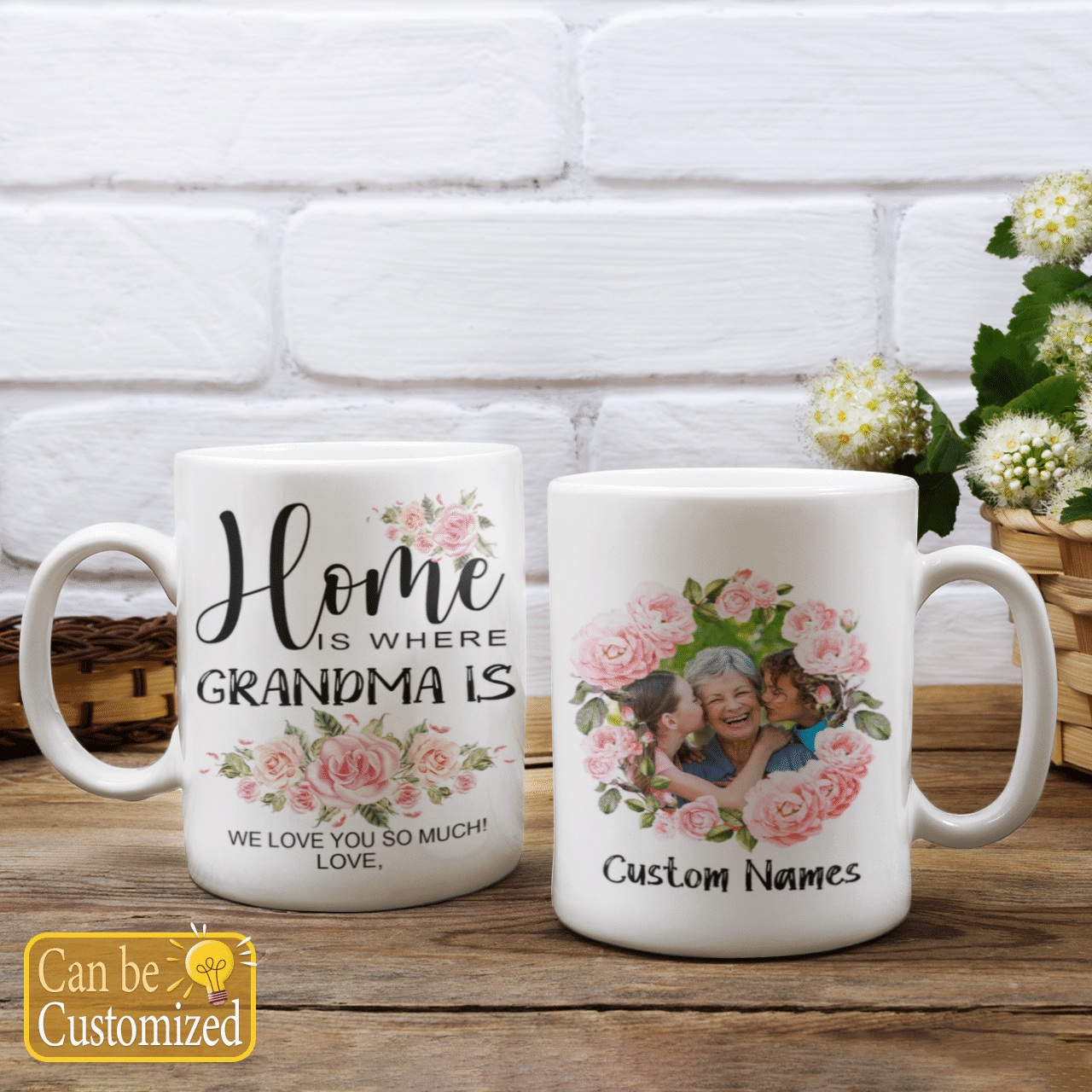 Personalized Gift For Grandma Home Is Where Grandma Is Mug Custom Photo