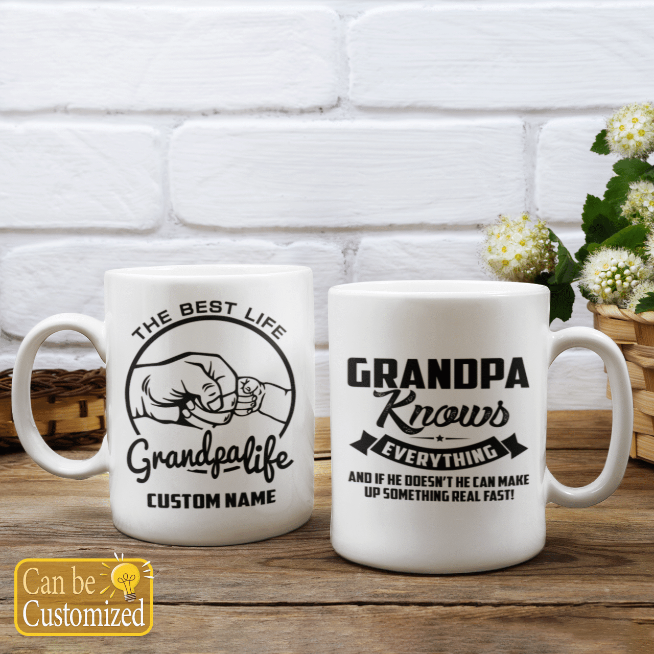 The Best Life Grandpa Life Custom Name Mug Grandpa Knows Everything