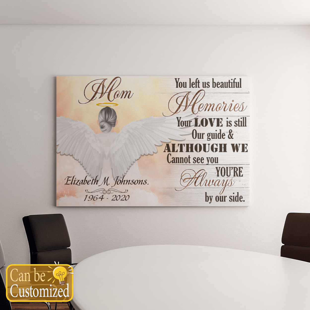 Personalized Wall Art Angel Mom You Left Us Beautiful Memories Memorial Gifts