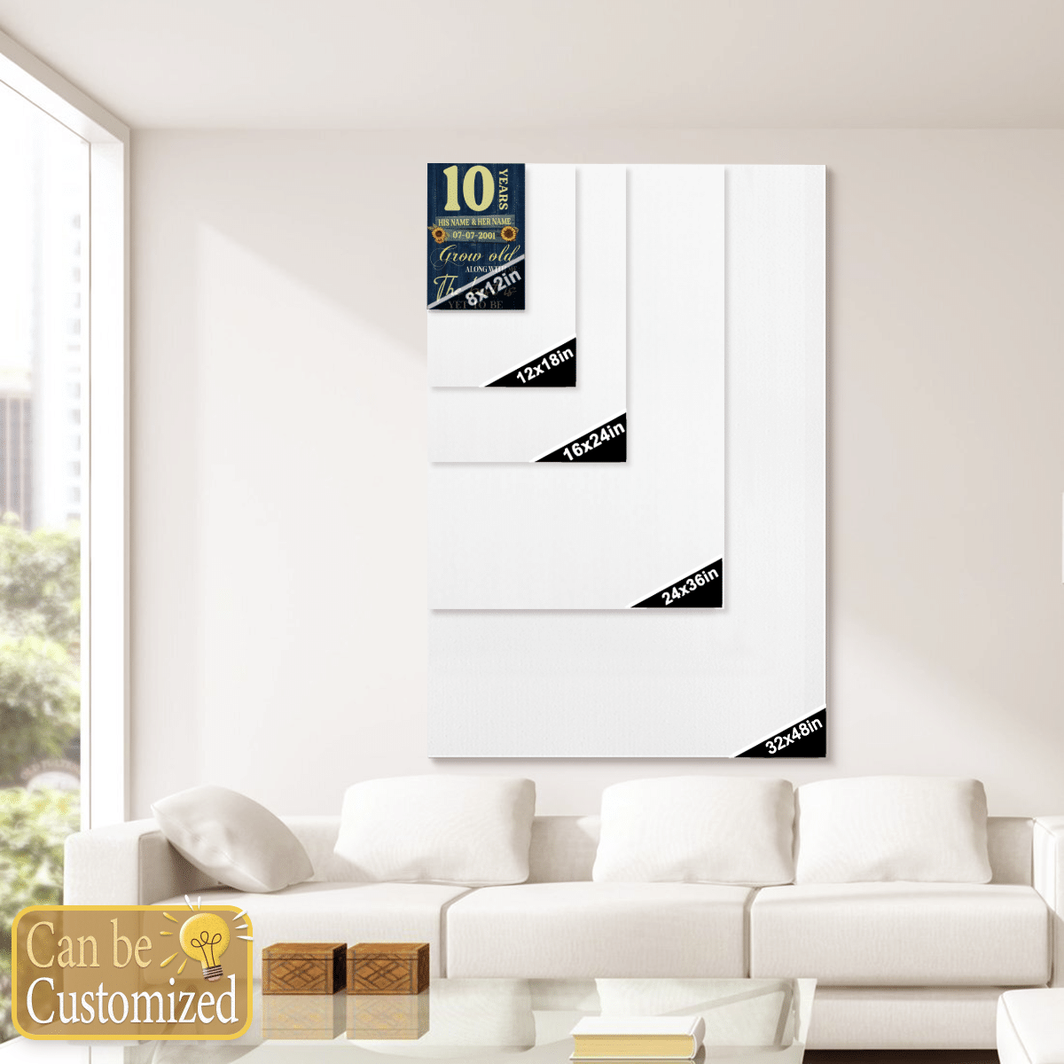 10 Years Wedding Anniversary Gifts Canvas Personalised Gifts For Couples