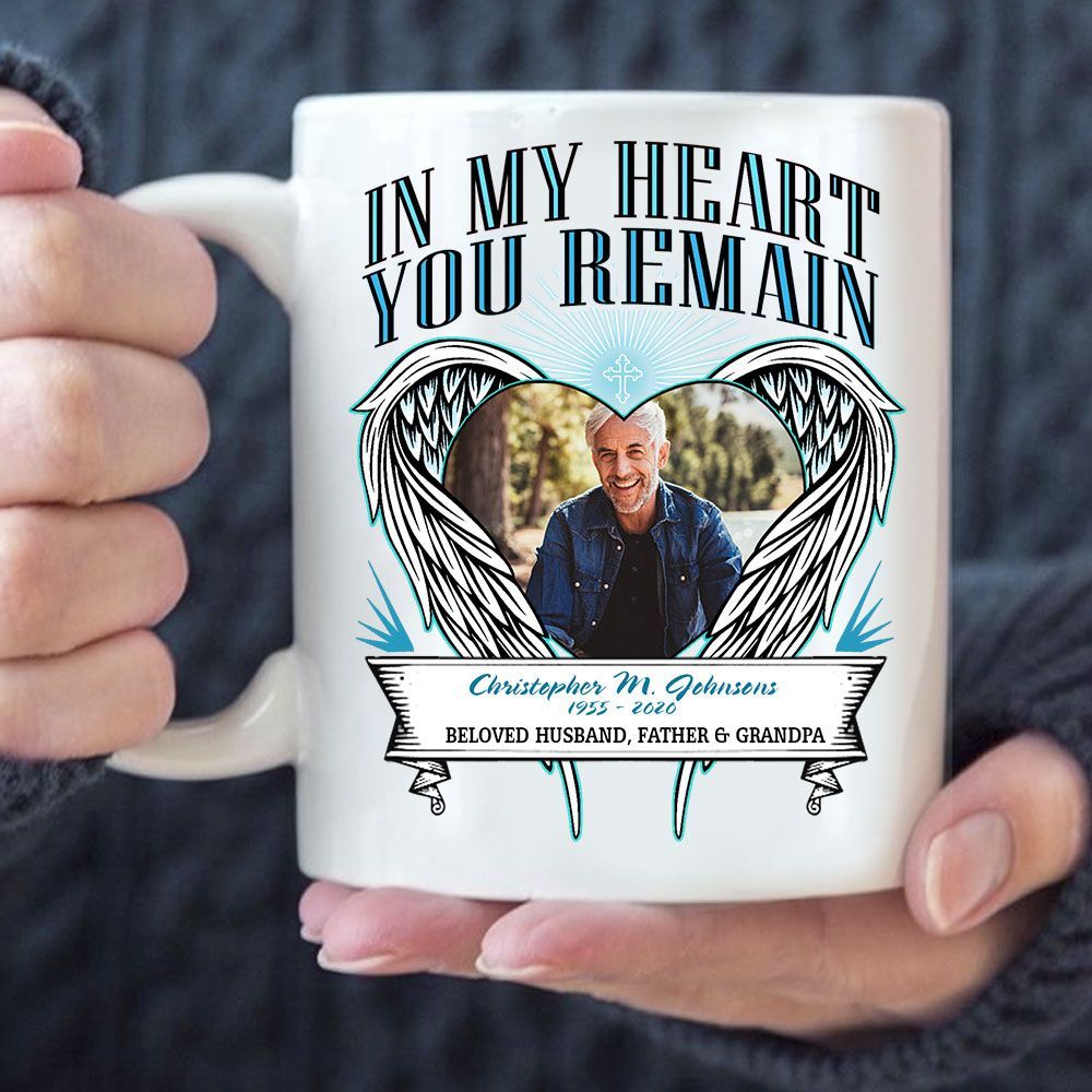 Personalized Memorial Gifts In My Heart You Remain Custom Photo and Name