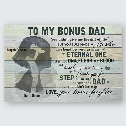To My Bonus Dad From Stepdaughter Meaningful Quotes Personalized Gifts Idea