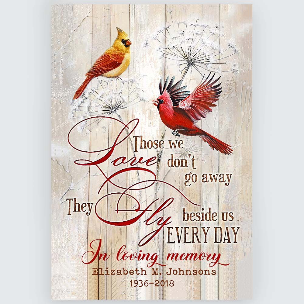 Personalized Wall Art Those We Love Don't Go Away Cardinal Bird In Loving Memory