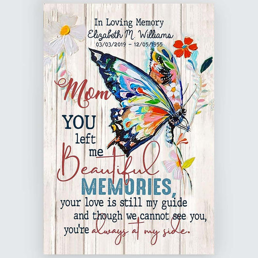 Personalized Wall Art In Loving Memory For loss of Mother Butterfly Custom Name and Date
