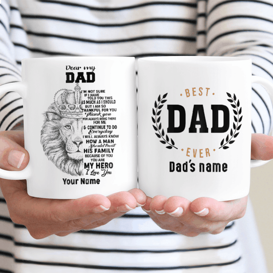 White Mug Gifts For Dad Dear My Dad Best Dad Ever