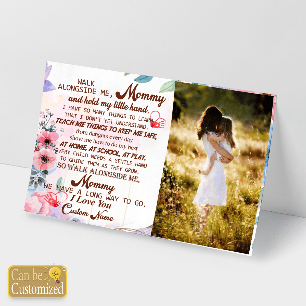 Personalized Mother's Gift For Mom From Daughter Walk Alongside Me Custom Photo Name