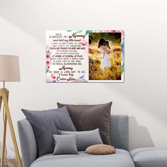 Personalized Mother's Gift For Mom From Daughter Walk Alongside Me Custom Photo Name