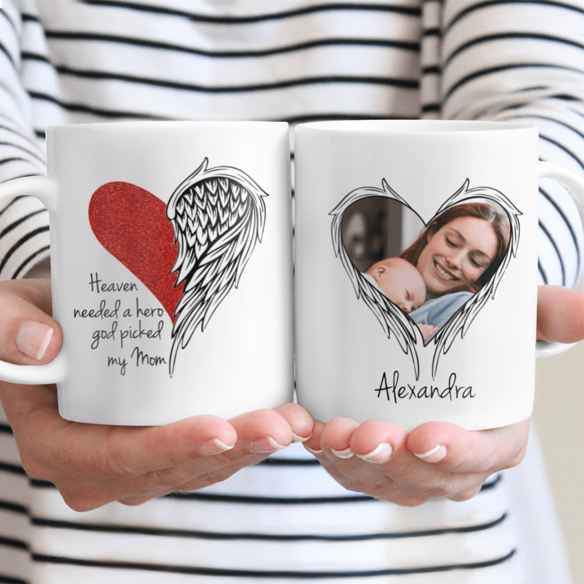 Personalized Mug Memorial Gifts Heaven Needed A Hero God Picked My Mom