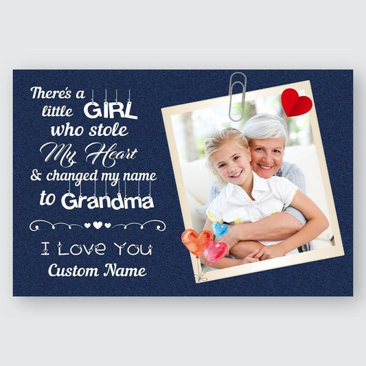 Personalized Gift For Grandma Wall Art There's A Little Girl Who Stole My Heart