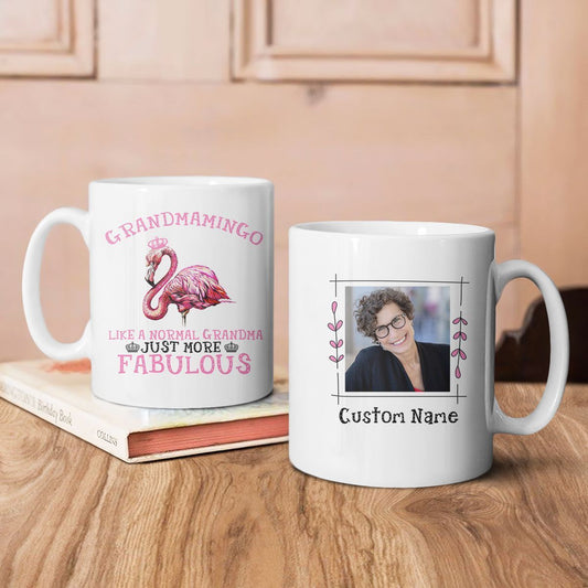 Personalized Gift For Grandma Grandmamingo Mug With Flamingo Art