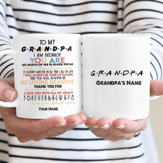 To My Grandpa Custom Name Mug From Granddaughter FRIENDS Style