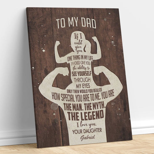 Gifts for Dad from Daughter Meaningful Quote Wall Art Personalized Gifts