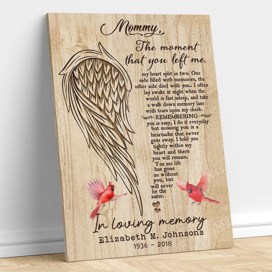 Memorial Canvas Wall Art Heaven Wings For Mom In Loving Memory