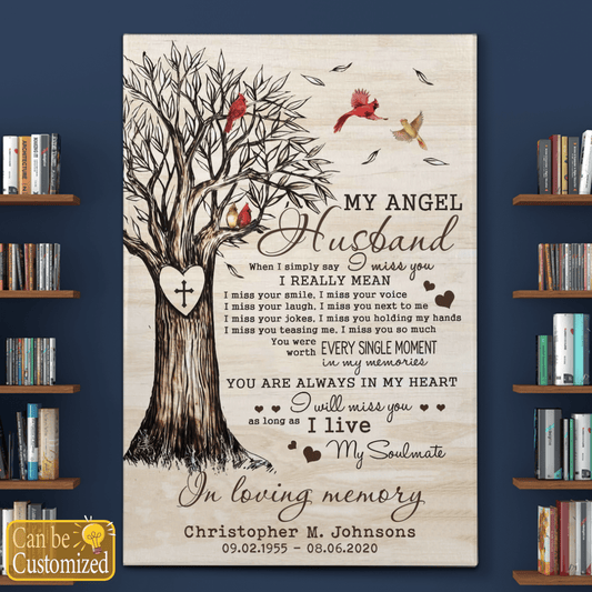 Personalized Wall Art For Loss Of Husband My Angel In Loving Memory Gifts
