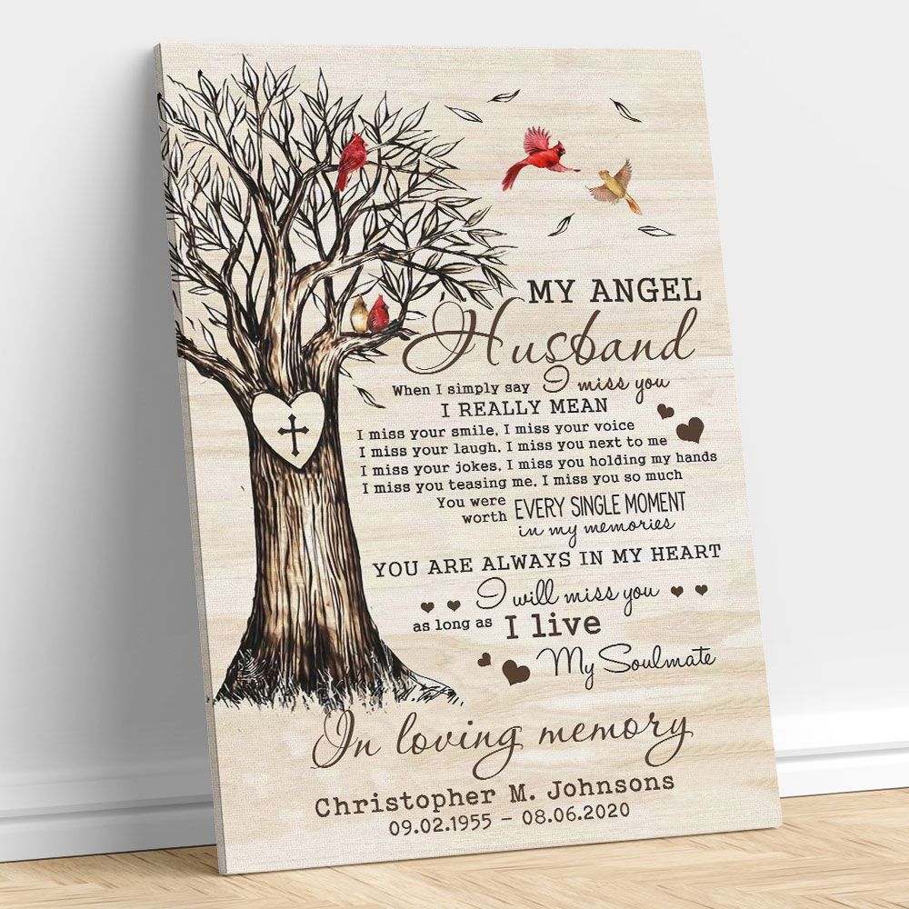Personalized Wall Art For Loss Of Husband My Angel In Loving Memory Gifts