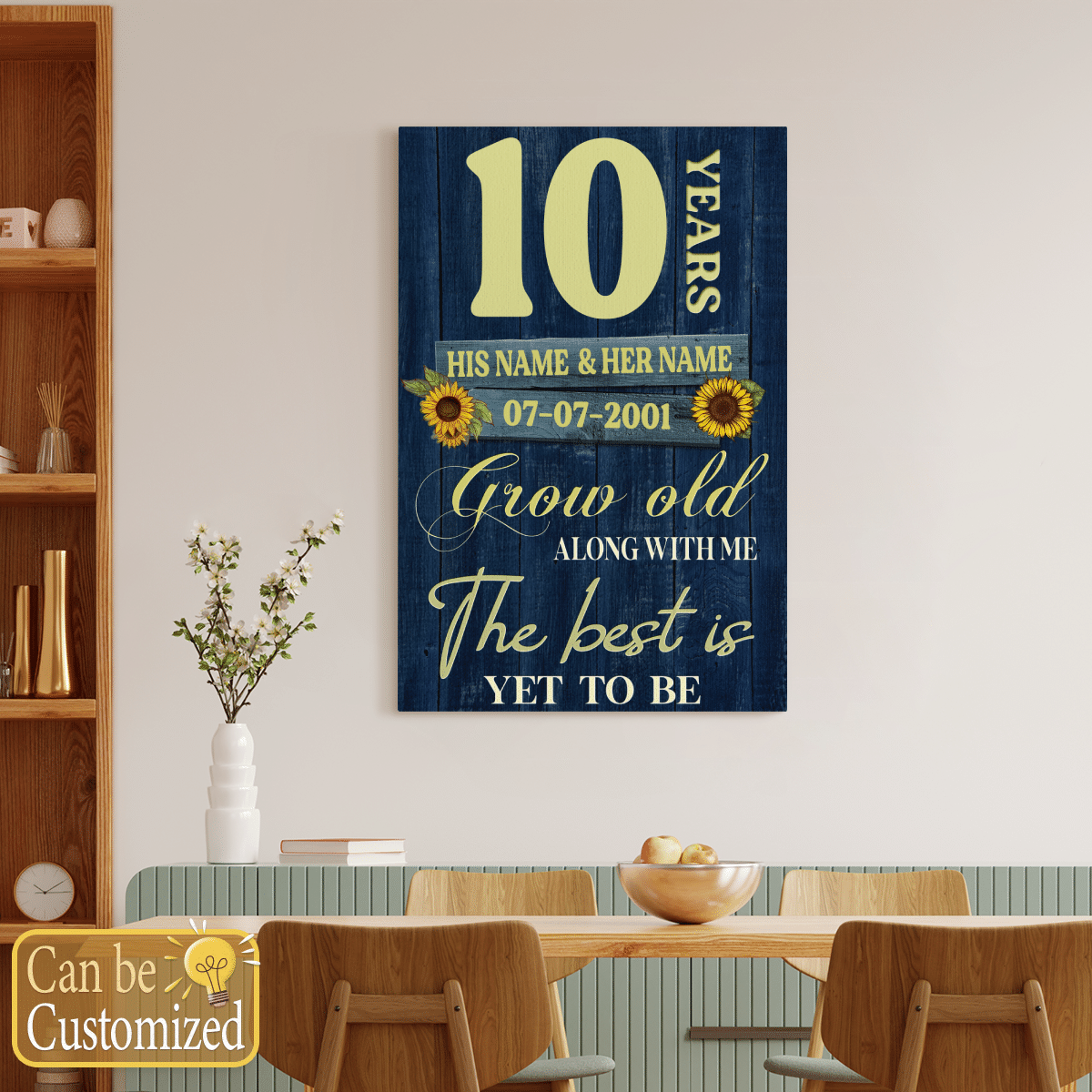 10 Years Wedding Anniversary Gifts Canvas Personalised Gifts For Couples