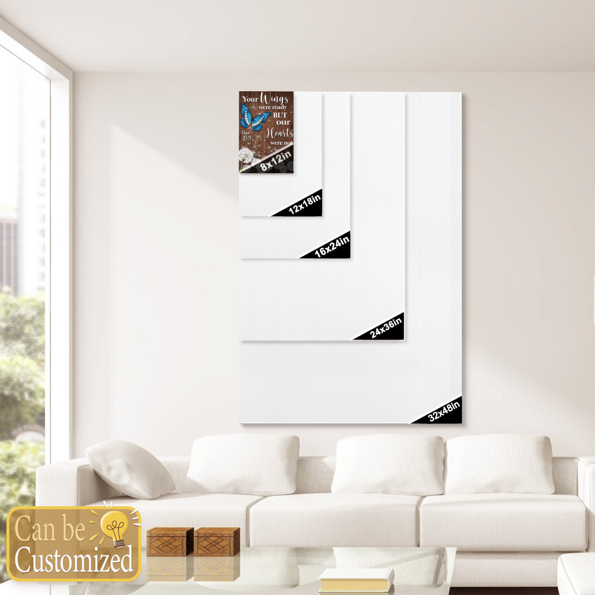 Your Wings Were Ready Butterfly - Personalized Canvas Memorial Gifts For Dad