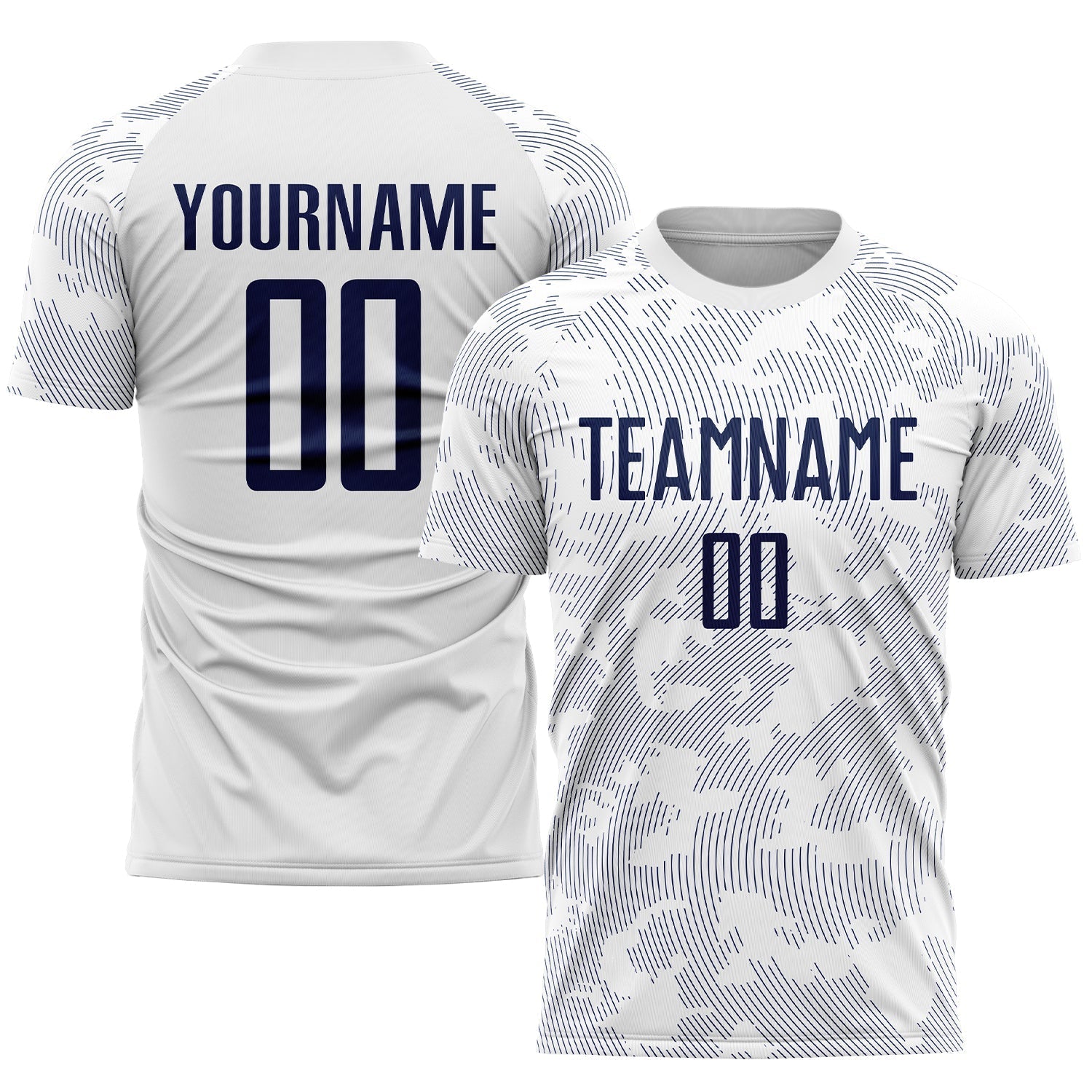 Custom White Navy Sublimation Soccer Uniform Shirt